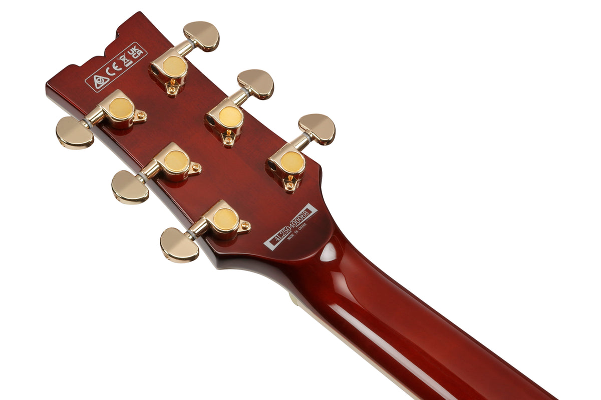 Ibanez AR520HMENT Standard Hollow Body Electric Guitar headstock back view with tuning machines