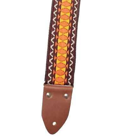 Henry Heller 2\" Deluxe Vintage Series Jacquard Guitar Strap - Brown 3
