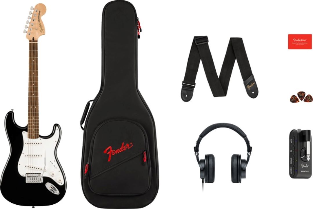 Squier Affinity Series Stratocaster Mustang Micro Pack - Black