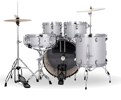Ludwig LC19015 Accent Fuse 5-Piece Drum Kit (20\" Bass Drum) - Silver Sparkle 2