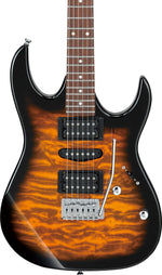 Ibanez GRX70QASB Electric Guitar with Quilt Maple Top (Sunburst)