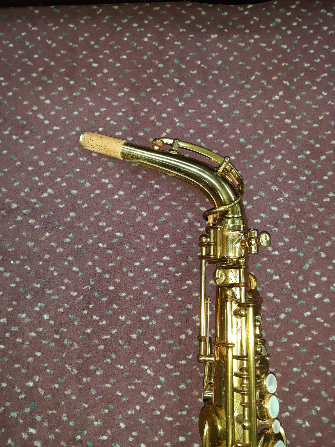 Used Buescher Aristocrat Big \"B\" Series II Brass Lacquer Alto Saxophone 7
