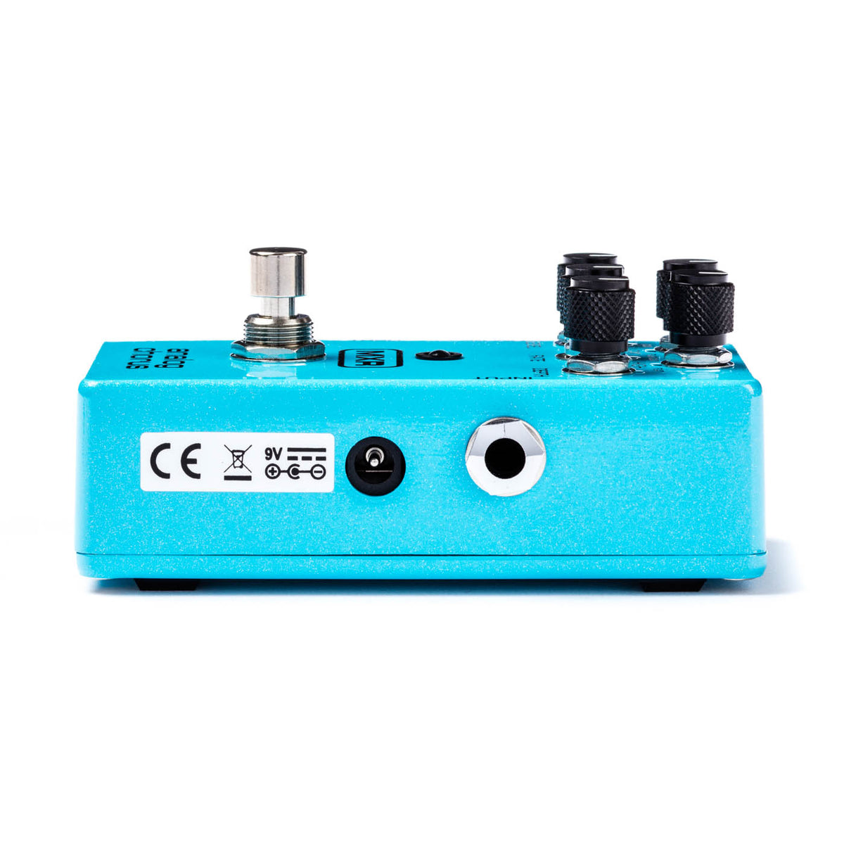 MXR M234 Analog Chorus pedal, side view showing input/output jacks and controls 2