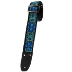 Henry Heller 2\" Tri-Glide Woven Jacquard Guitar Strap - Blue Green