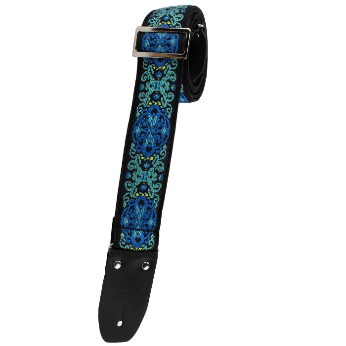 Henry Heller 2\" Tri-Glide Woven Jacquard Guitar Strap - Blue Green