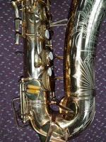 Used Buescher Aristocrat Big \"B\" Series II Brass Lacquer Alto Saxophone 6