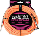 Ernie Ball 6079 10' Braided Cable w/Right Angle (Neon Orange)
