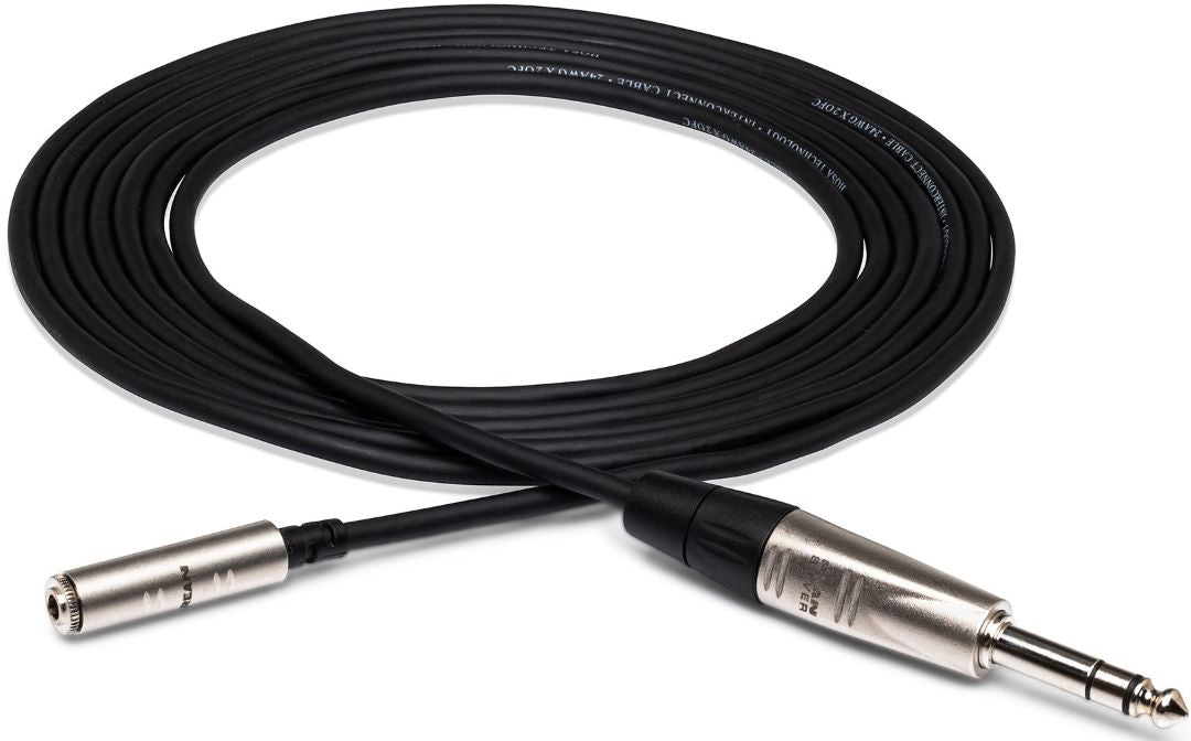 Hosa HXMS-010 Pro Headphone Adapter Cable - REAN 3.5mm TRS Female to 1/4\" TRS Male - 10FT