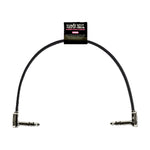 Ernie Ball 12\" Flat Ribbon Stereo Patch Cable - Black