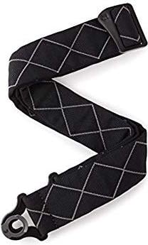 D'Addario 50BAL02 Auto Lock Guitar Strap (Black Pad Diamond)