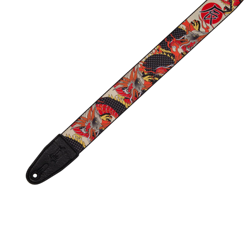 Levys MPD2-123 Polyester Guitar Strap - Traditional Red Dragon 3