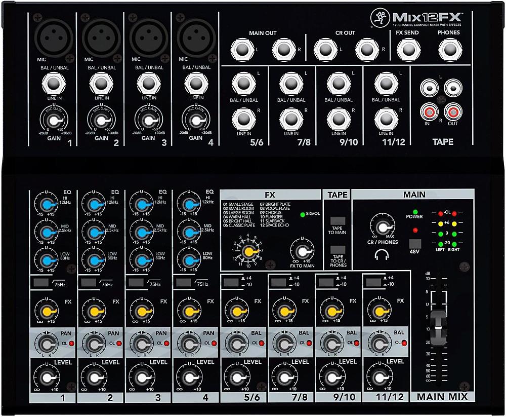 Mackie Mix12FX 12-Channel Compact Mixer with Effects