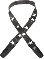 Lock-It Straps 2\" Cotton Guitar Strap - Black Star