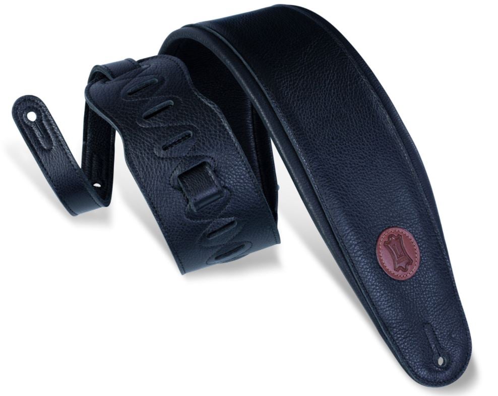 Levys MSS2-4-BLK 4 1/2\" Wide Black Garment Leather Bass Strap