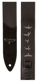 PRS Premium Leather Strap, Birds Embroidery, Black 2