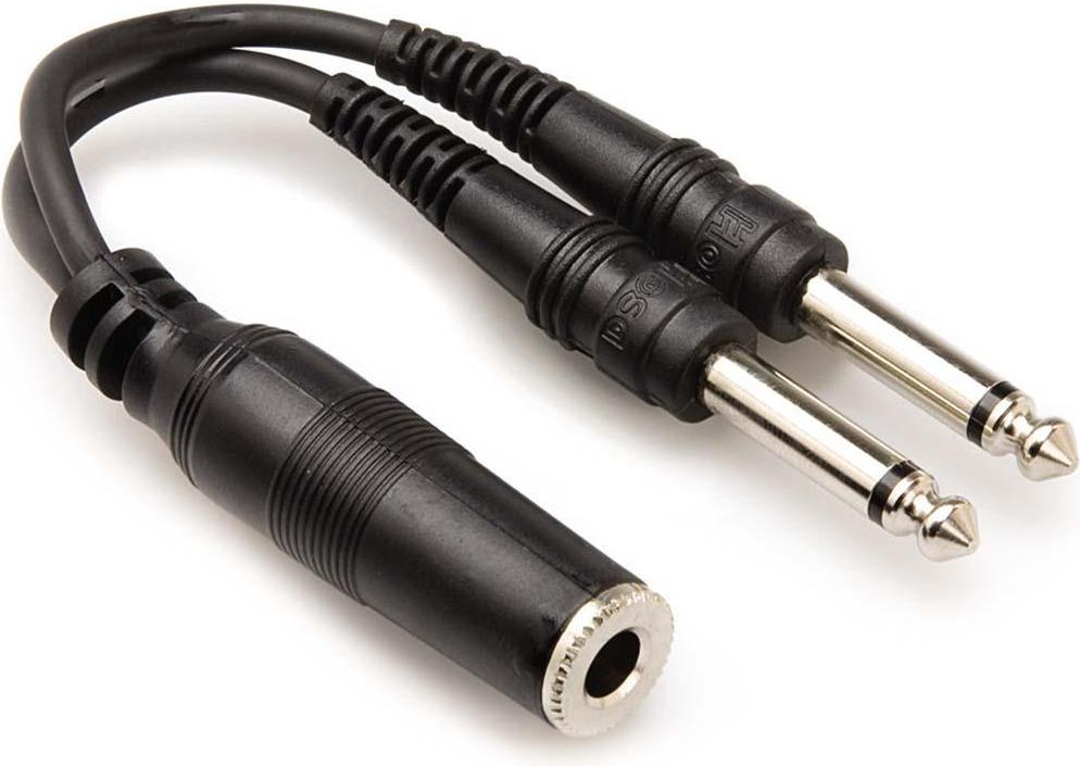 Hosa YPP106 1/4\" (Female Mono) - (2) 1/4\" (Male Mono) Adapter