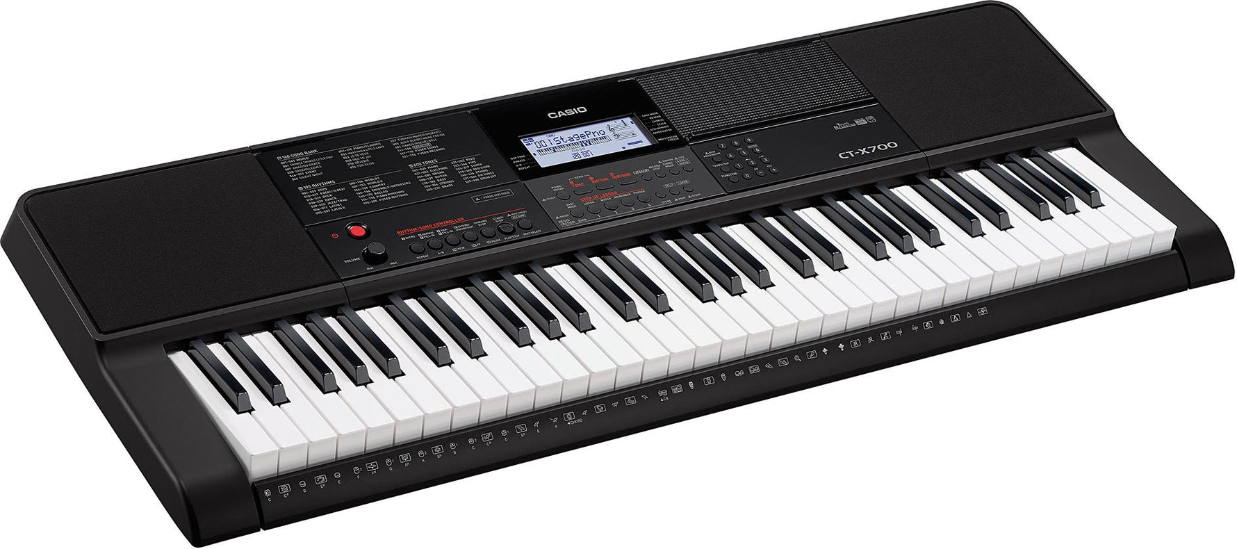 Casio CT-X700 61-Key Portable Keyboard with Touch Response & AC Adapter (Black) 2