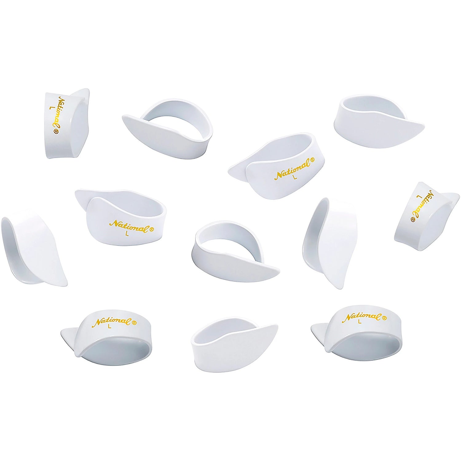 National NP8W-12 Thumb Pick Large (White Celluloid) - 12 Pack
