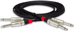 Hosa HPP-005X2 Pro Stereo Interconnect Cable - Dual REAN 1/4\" TS Male to Dual REAN 1/4\" TS Male - 5FT