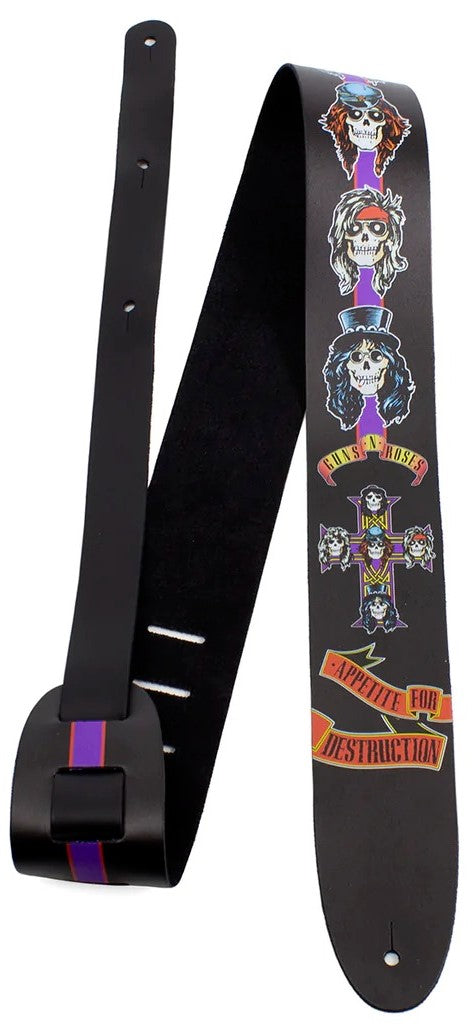 Perri 11008 2.5\" Guns and Roses Appetite Leather Strap