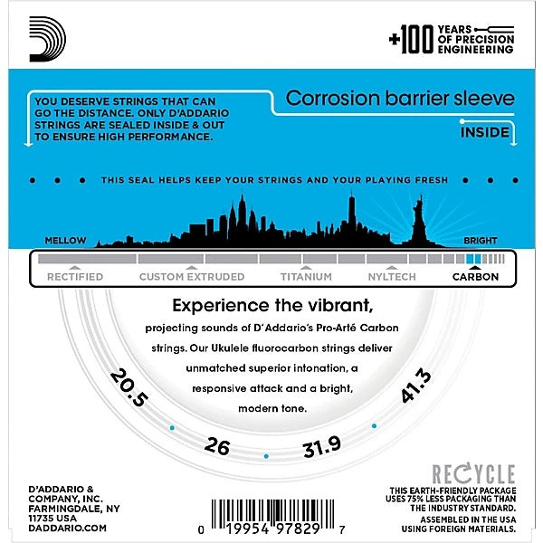 D'Addario EJ99TLG Pro-Arte Carbon Tenor Low G Ukulele Strings 4