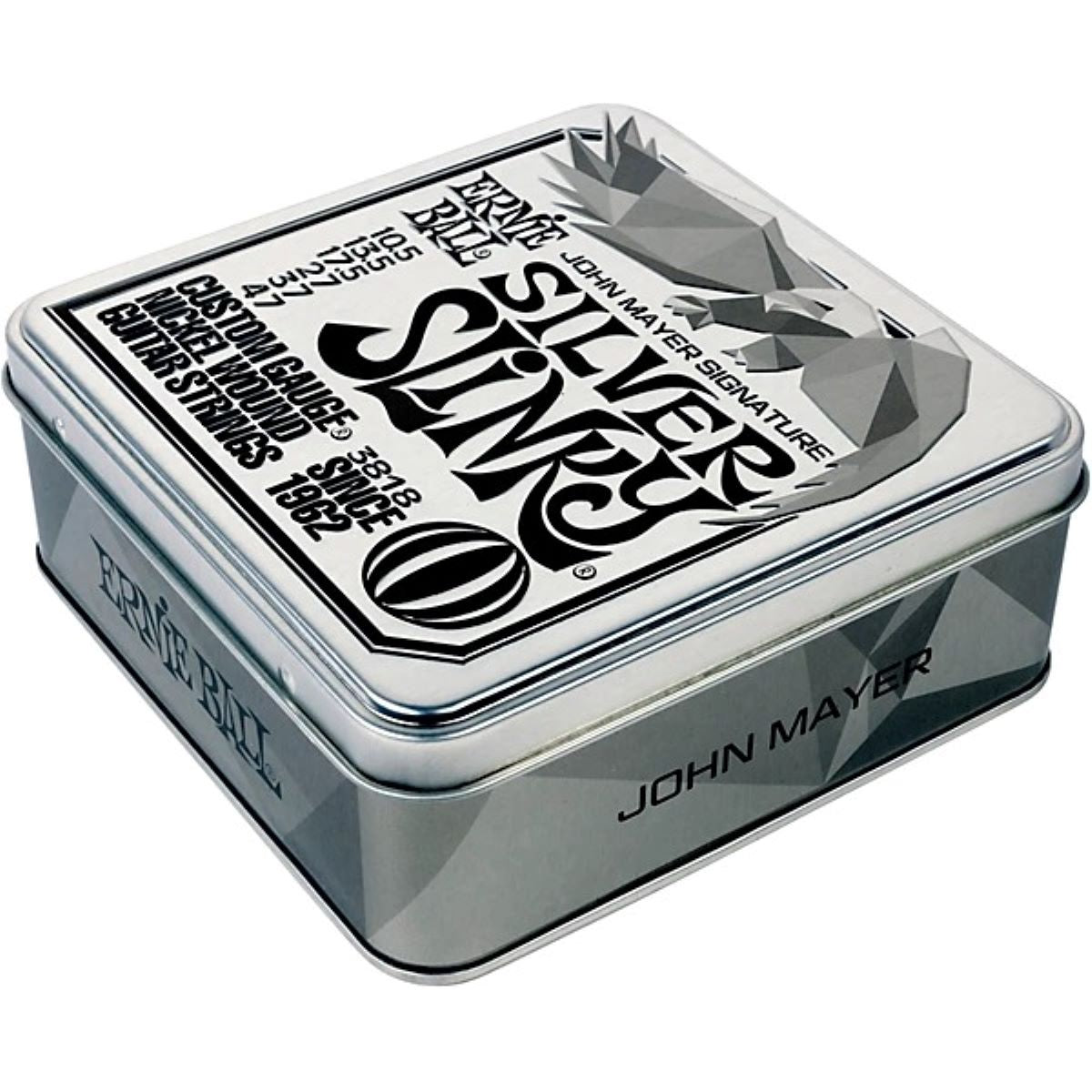 Ernie Ball John Mayer Silver Slinky Nickel Wound Electric Guitar Strings - 3 Pack Tin 3