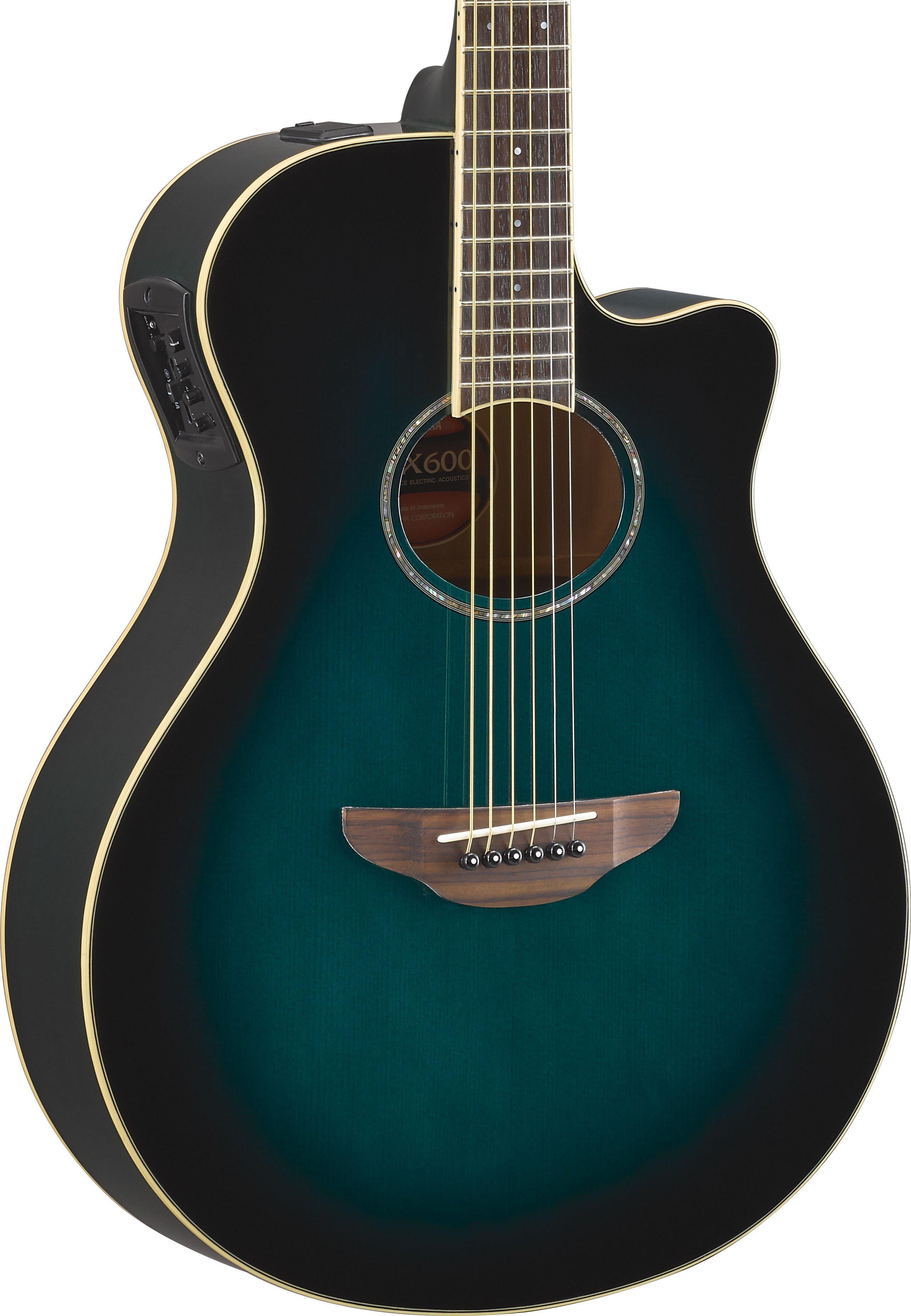 Yamaha APX600 Thinline Acoustic Electric Guitar - Oriental Blue