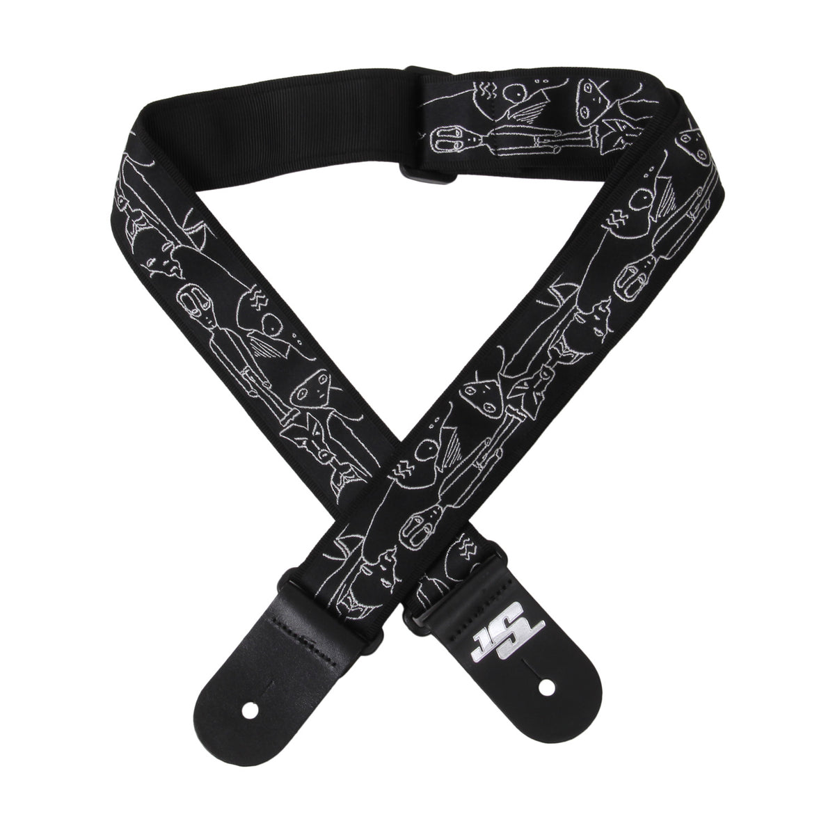 Planet Waves Joe Satriani Guitar Strap Silver Sketches