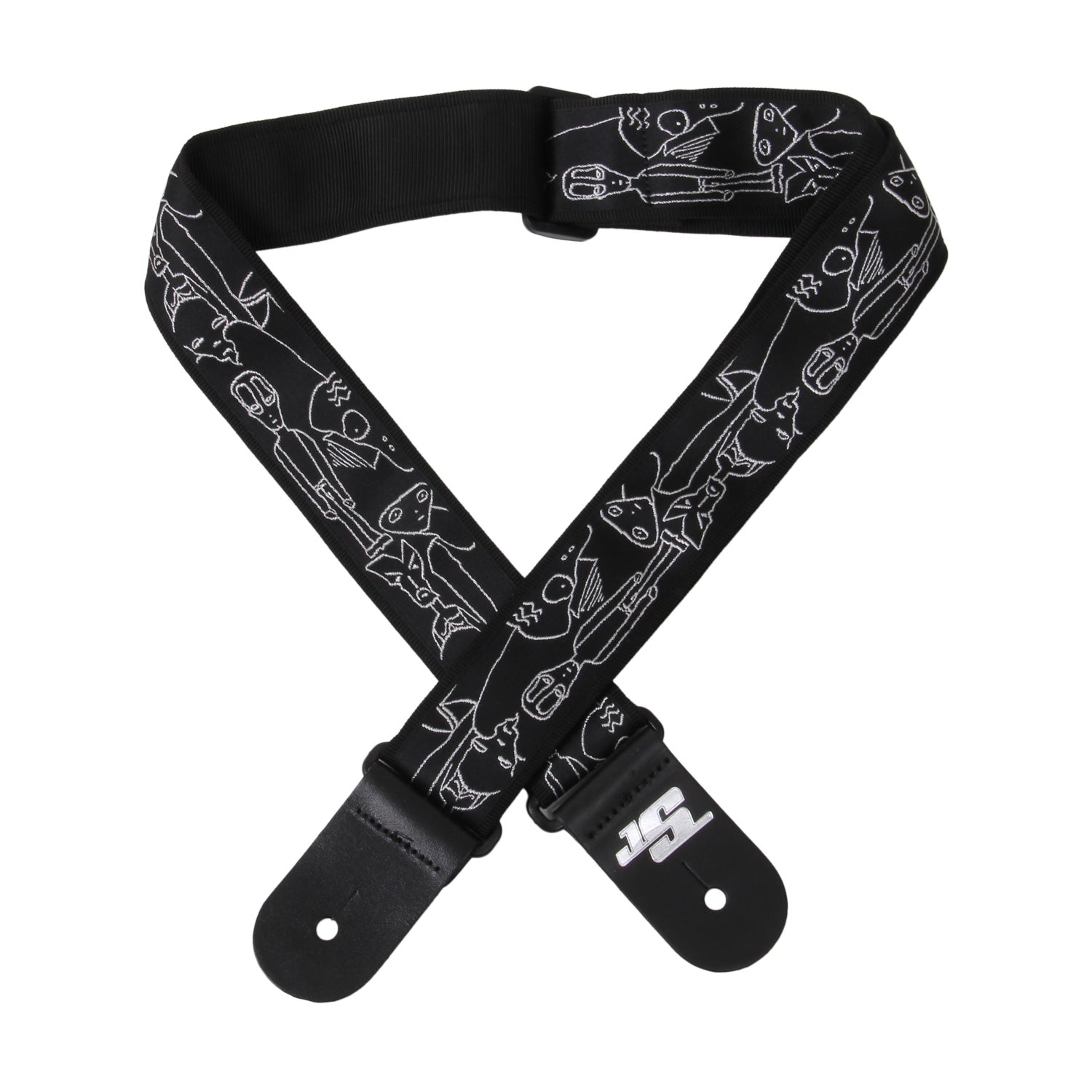 Planet Waves Joe Satriani Guitar Strap Silver Sketches