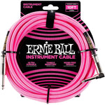 Ernie Ball 6078 10' Braided Cable w/Right Angle Neon Pink