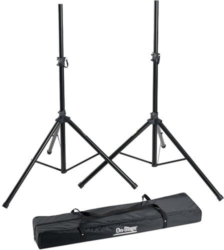 Onstage SSP7650 Speaker Stand Pack with Bag - Black