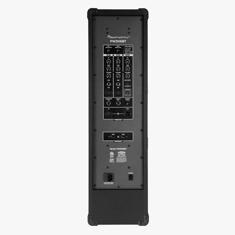 Powerwerks PW3X6BT 3 Channel Powered PA Tower - With Bluetooth 2