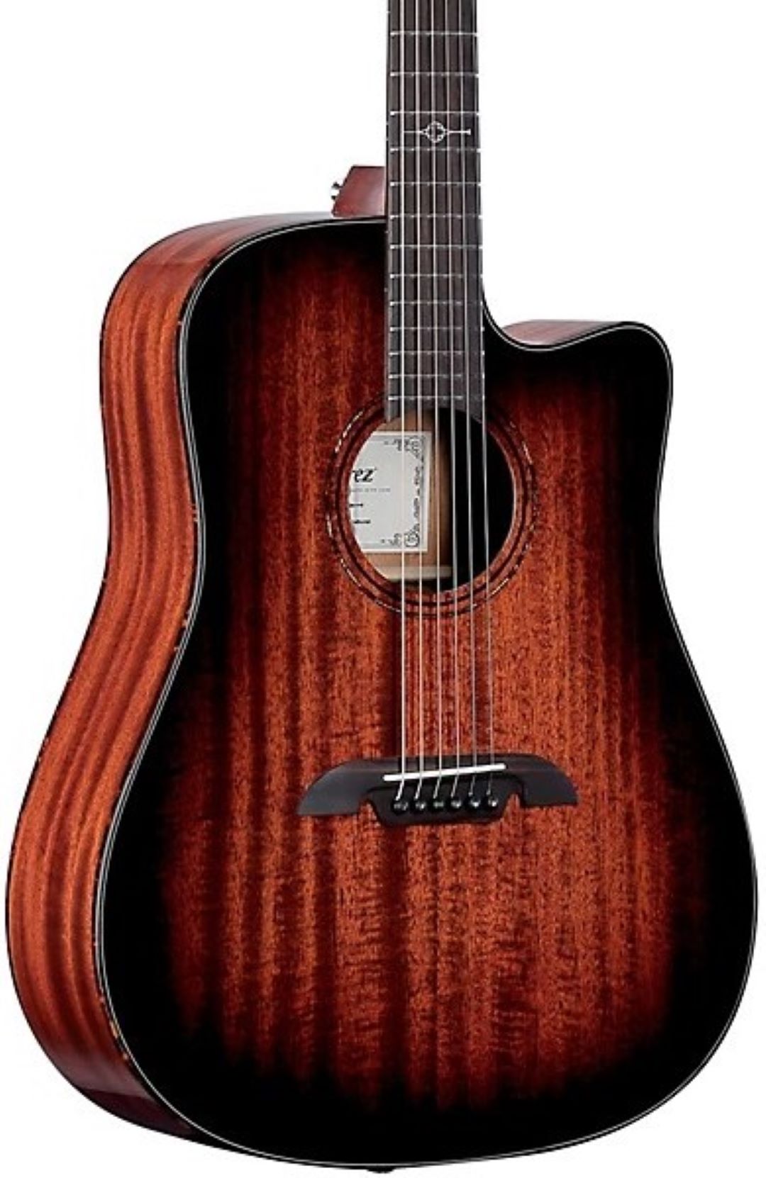 Alvarez MD66ce Masterworks Acoustic Electric Guitar in Shadowburst, three-quarter front view