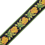 Levys MC8JQ-004 2\" Wide Woven Cotton Guitar Strap - Yellow Floral 3