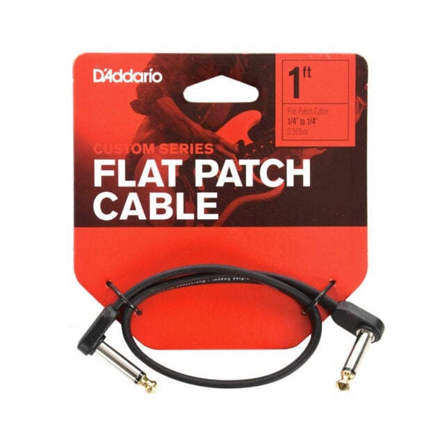 D'Addario PW-FPRR-01 Right Angle to Right Angle Flat Patch Cable - 1 foot 3
