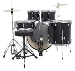 Ludwig LC19511 Accent Drive 5-piece Drumset with Throne and Cymbals Black Sparkle 2