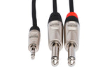 Hosa HMP-010Y Pro Stereo Breakout Cable - 3.5mm TRS Male to Dual 1/4-inch TS Male - 10 foot 3