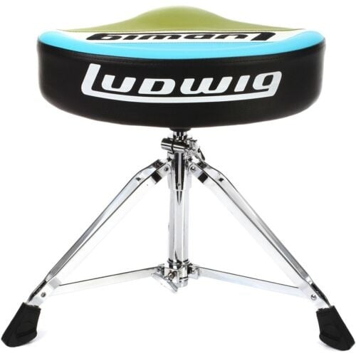 Ludwig Atlas Classic Saddle Drum Throne - Olive/Blue 2