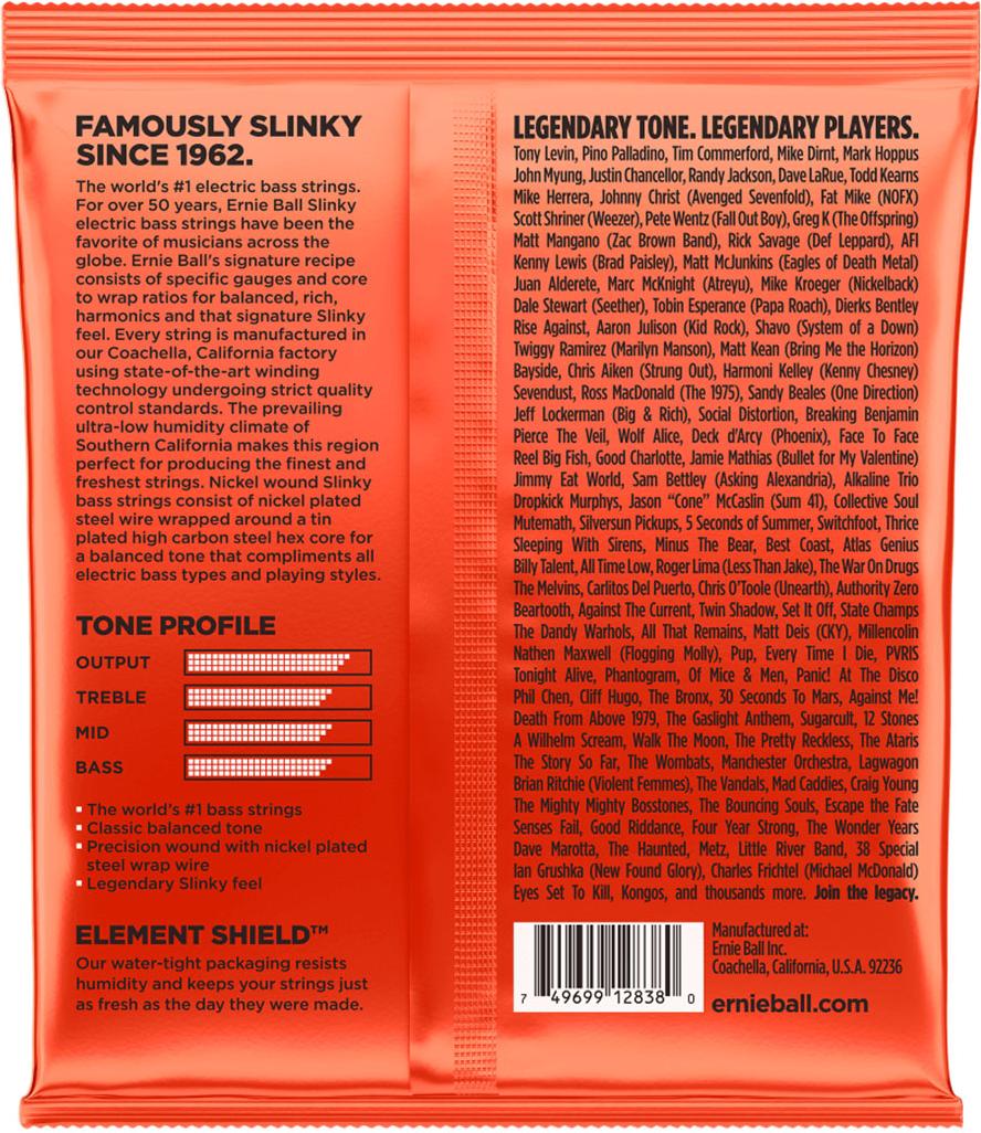 Ernie Ball 2838 Long Scale Slinky 6-String Bass Set (32-130) 2