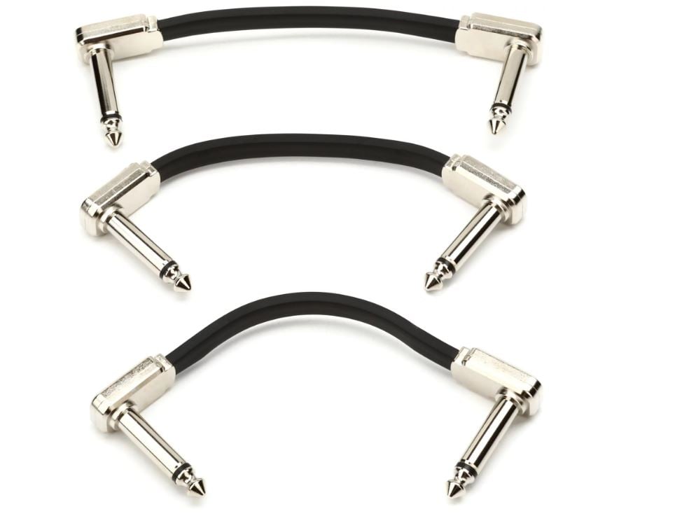 Ernie Ball Ernie Ball 3\" Flat Ribbon Patch Cable 3-Pack - (Black) 2