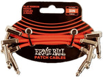 Ernie Ball 3\" Flat Ribbon Patch Cable - Red (3 Pack)