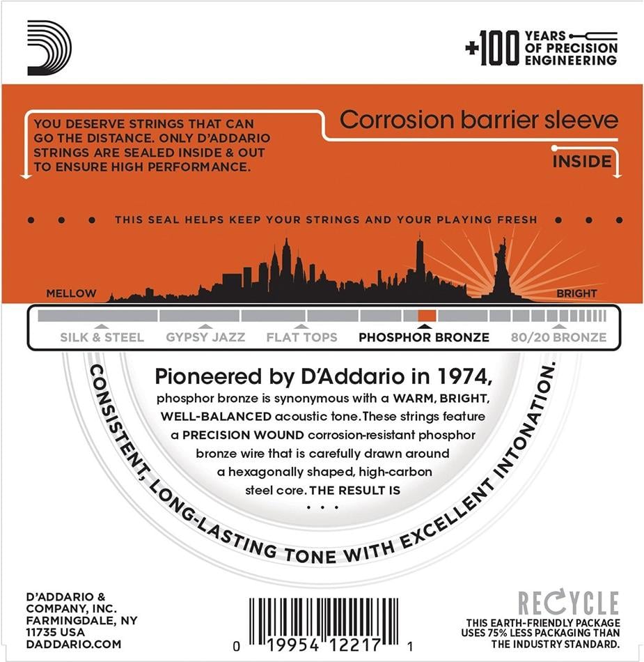 D'Addario EJ42 Phosphor Bronze Resonator/Dobro 16-56 2