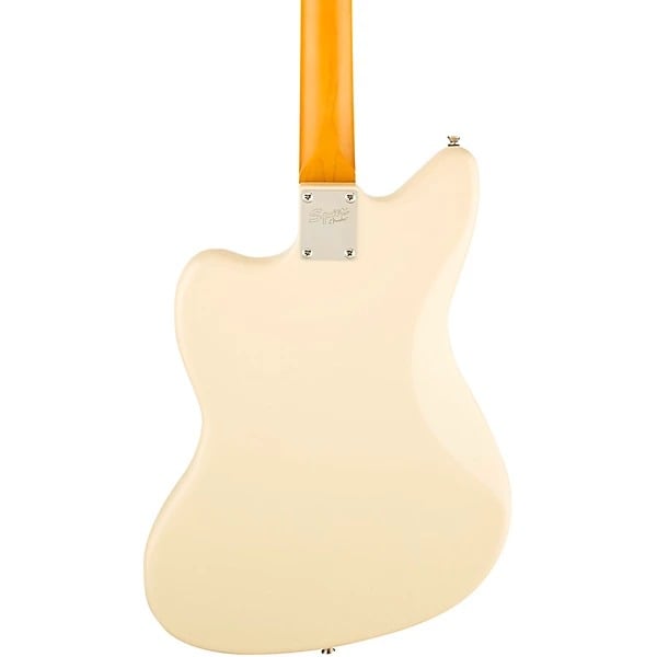Squier J Mascis Signature Jazzmaster Electric Guitar in Vintage White, three-quarter back view