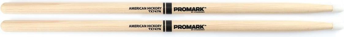 Promark 747N Hickory Nylon Tip Drum Sticks 2