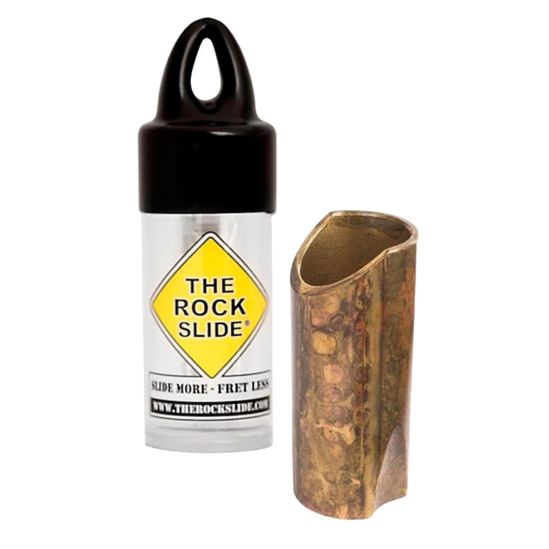 The Rock Slide Aged Brass Guitar Slide - Large 2