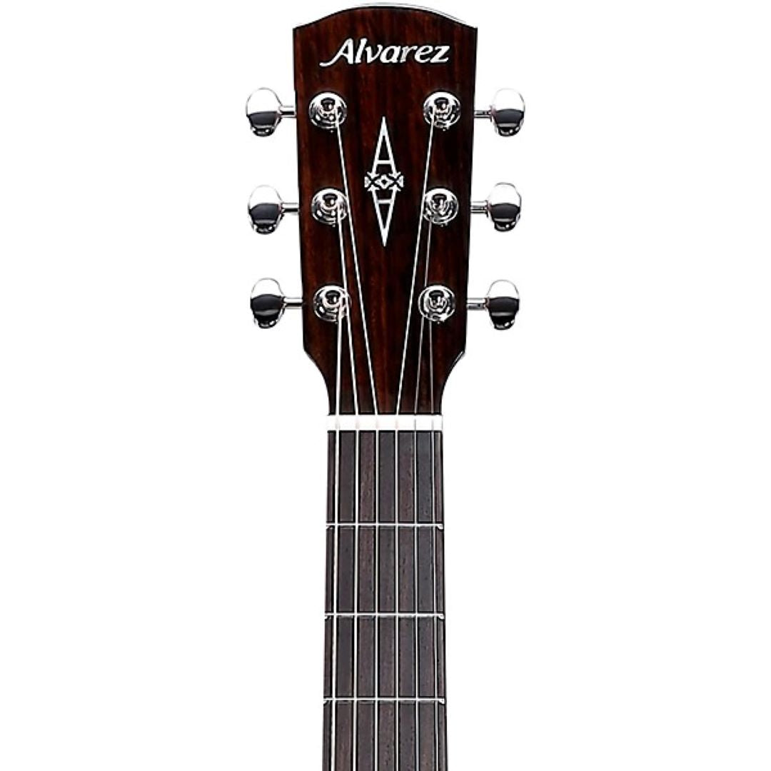 Alvarez MD66ce Masterworks Acoustic Electric Guitar - Shadowburst, headstock front view