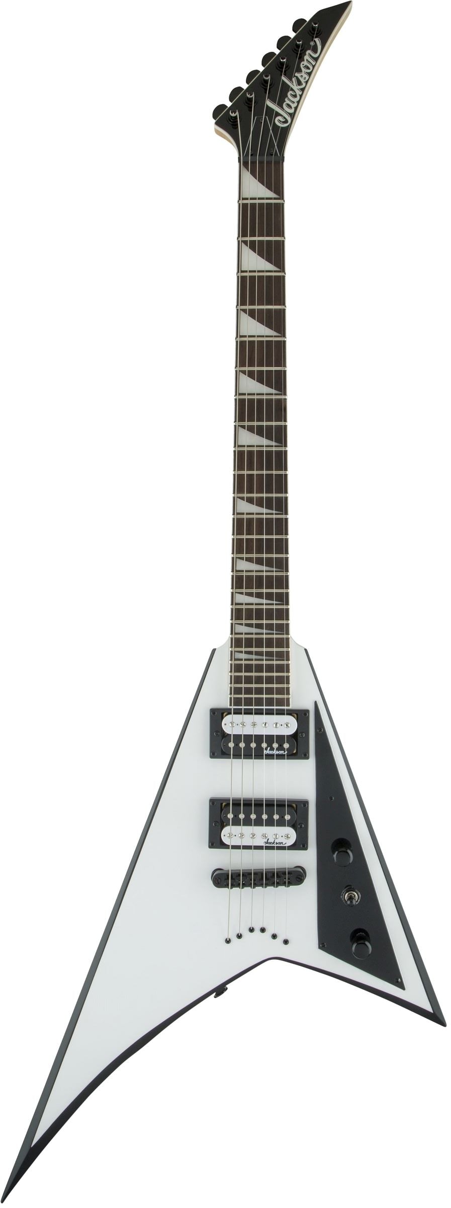 Jackson JS32T RR Rhoads HT Electric Guitar White With Black Bevels front view