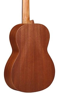 Alhambra 1 OP Nylon String Classical Guitar back view showing wooden body and neck