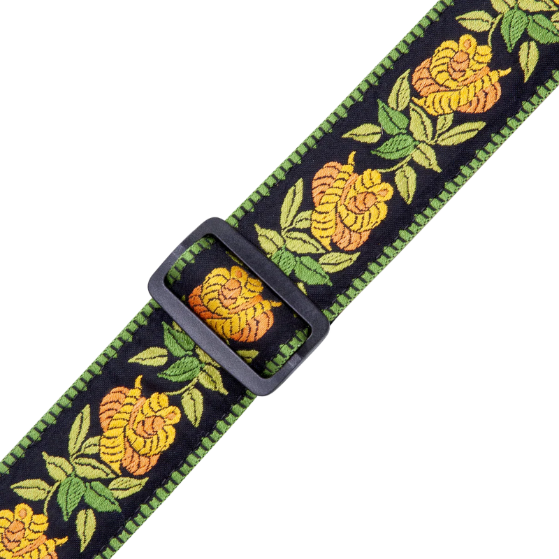 Levys MC8JQ-004 2\" Wide Woven Cotton Guitar Strap - Yellow Floral 2