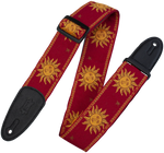 Levys MPJG-SUN-RED 2\" Wide Jacquard Guitar Strap - Red
